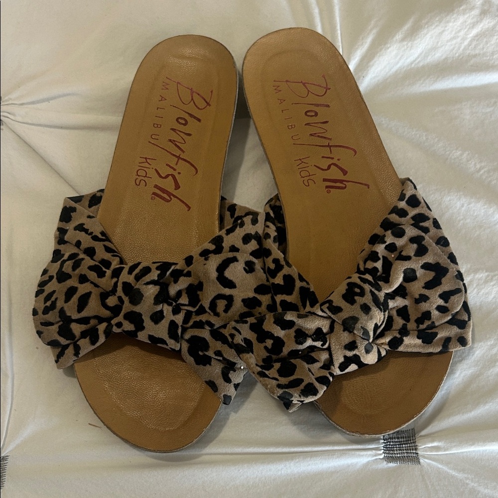 Blowfish Girls Tan Leopard Sandals